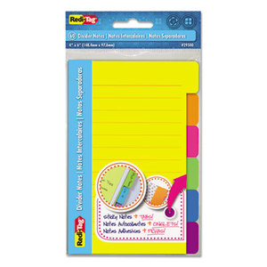 Redi-Tag Corporation 29500 Index Sticky Notes, 4 x 6, Ruled, Assorted Colors, 60-Sheet Pad by REDI-TAG CORPORATION