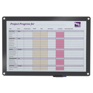 ICEBERG ENTERPRISES, LLC 31133 Clarity Custom Print Glass Dry Erase Board, 36 1/2 x 24-1/2, Gray Frame by ICEBERG ENTERPRISES
