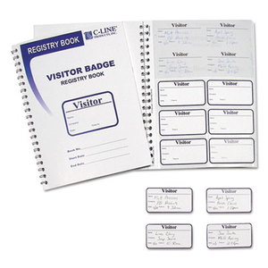 C-Line Products, Inc 97030 Visitor Badges with Registry Log, 3 1/2 x 2, White, 150/Box by C-LINE PRODUCTS, INC