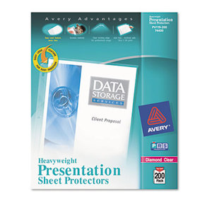 Avery 74400 Top-Load Poly Sheet Protectors, Heavy, Letter, Diamond Clear, 200/Box by AVERY-DENNISON