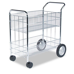 Wire Mail Cart, 21-1/2w x 37-1/2d x 39-1/4h, Chrome by FELLOWES MFG. CO.
