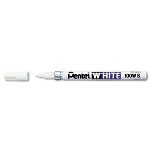 PENTEL OF AMERICA 100WS Permanent Marker, Fine Point, White by PENTEL OF AMERICA