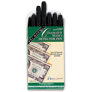 Smart Money Counterfeit Bill Detector Pen for Use w/U.S. Currency, Dozen by DRI-MARK PRODUCTS