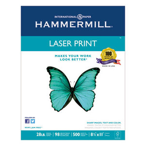 Hammermill 12553-4 Laser Print Office Paper, 98 Brightness, 28lb, 8-1/2 x 11, White, 500 Shts/Ream by HAMMERMILL/HP EVERYDAY PAPERS