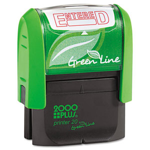 2000 PLUS Green Line Message Stamp, Entered, 1 1/2 x 9/16, Red by CONSOLIDATED STAMP
