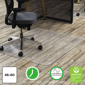 Clear Polycarbonate All Day Use Chair Mat for Hard Floor, 46 x 60 by DEFLECTO CORPORATION