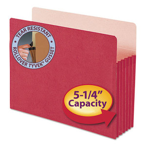 SMEAD MANUFACTURING COMPANY 73241 5 1/4" Exp Colored File Pocket, Straight Tab, Letter, Red by SMEAD MANUFACTURING CO.