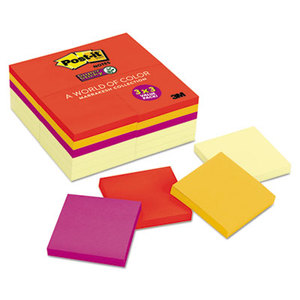 Note Pads Office Pack, 3 x 3, Canary/Marrakesh, 90/Pad, 24 Pads/Pack by 3M/COMMERCIAL TAPE DIV.