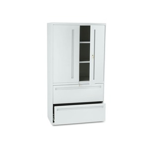 700 Series Lateral File w/Storage Cabinet, 36w x 19-1/4d, Light Gray by HON COMPANY