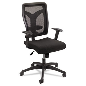 Safco Products 5086BL Voice Series Task Chair, Mesh Back, Upholstered Seat, Black Seat/Back by SAFCO PRODUCTS