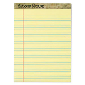 Second Nature Recycled Pads, 8 1/2 x 11 3/4, Canary, 50 Sheets, Dozen by TOPS BUSINESS FORMS