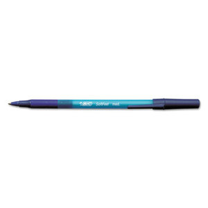 BIC SGSM11 BLU Soft Feel Stick Ballpoint Pen, Blue Ink, 1mm, Medium, Dozen by BIC CORP.