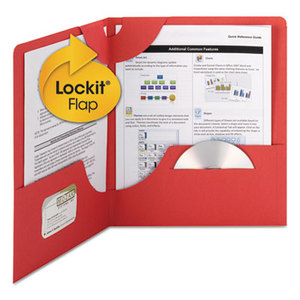 SMEAD MANUFACTURING COMPANY 87980 Lockit Two-Pocket Folder, Textured Heavyweight Paper, 11 x 8 1/2, Red, 25/Box by SMEAD MANUFACTURING CO.