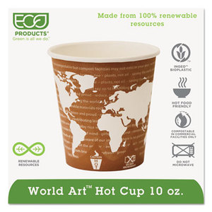 Eco-Products, Inc EP-BHC10-WA World Art Hot Drink Cups, 10oz, Rust, 50/Pack, 20 Packs/Carton by ECO-PRODUCTS,INC.