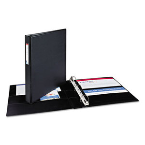 Avery 08302 Durable Binder with Two Booster EZD Rings, 11 x 8 1/2, 1", Black by AVERY-DENNISON