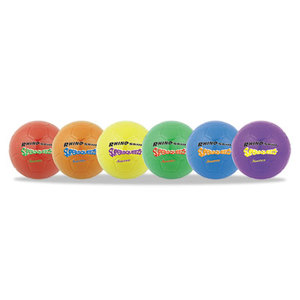CHAMPION SPORTS SQSBSET Super Squeeze Soccer Ball Set, 8" Diameter, Assorted Colors, 6/Set by CHAMPION SPORT
