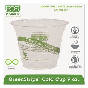 Eco-Products, Inc EP-CC9S-GS GreenStripe Cold Drink Cups, 9oz, Clear, 1000/Carton by ECO-PRODUCTS,INC.