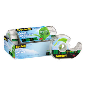 3M 6123 Magic Greener Tape in Refillable Dispenser, 3/4" x 600", 1" Core, 6/Pack by 3M/COMMERCIAL TAPE DIV.