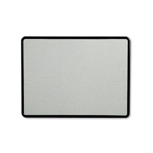 Contour Fabric Bulletin Board, 48 x 36, Gray Surface, Black Plastic Frame by QUARTET MFG.