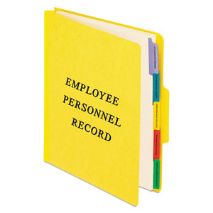 Personnel Folders, 1/3 Cut Top Tab, Letter, Yellow by ESSELTE PENDAFLEX CORP.
