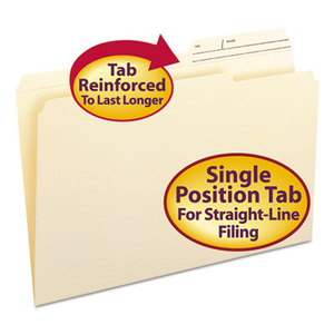 SMEAD MANUFACTURING COMPANY 15388 Guide Height Folder, 2/5 Cut Right, Printed Tab, Legal, Manila, 100/Box by SMEAD MANUFACTURING CO.