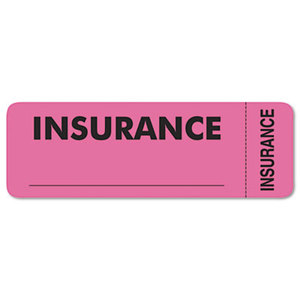 TABBIES MAP6420 Medical Labels for Insurance, 1 x 3, Fluorescent Pink, 250/Roll by TABBIES