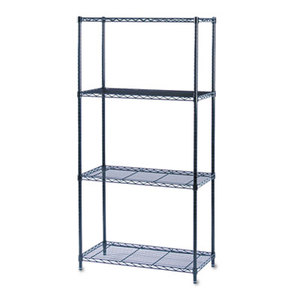 Safco Products 5276BL Commercial Wire Shelving, Four-Shelf, 36w x 18d x 72h, Black by SAFCO PRODUCTS