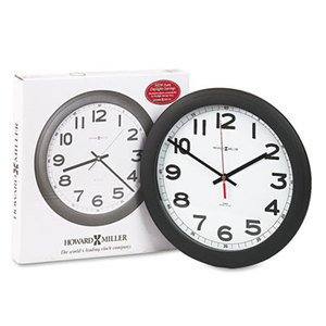Howard Miller 625-320 Norcross Auto Daylight-Savings Wall Clock, 12-1/4", Black, 1 AA by HOWARD MILLER CLOCK CO.
