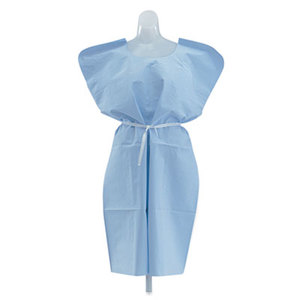 Disposable Patient Gowns, 3-Ply T/P/T, Blue, 50/Carton by MEDLINE INDUSTRIES, INC.