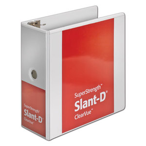 Cardinal Brands, Inc 10900 SuperStrength ClearVue Locking Slant-D Ring Binder, 5" Cap, 11 x 8 1/2, White by CARDINAL BRANDS INC.