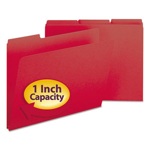 SMEAD MANUFACTURING COMPANY 21538 Recycled Folders, One Inch Expansion, 1/3 Top Tab, Letter, Bright Red, 25/Box by SMEAD MANUFACTURING CO.