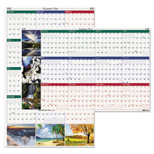 HOUSE OF DOOLITTLE HOD3930 Earthscapes Nature Scene Reversible/Erasable Yearly Wall Calendar, 18 x 24, 2016 by HOUSE OF DOOLITTLE