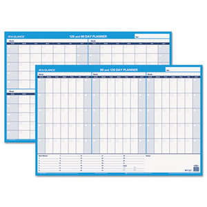 AT-A-GLANCE PM239-28 90/120-Day Undated Horizontal Erasable Wall Planner, 36 x 24, White/Blue, by AT-A-GLANCE