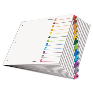 Tabloid OneStep Index System, 12-Tab, 1-12, 11 x 17, Multicolor Tabs, 12/Set by CARDINAL BRANDS INC.