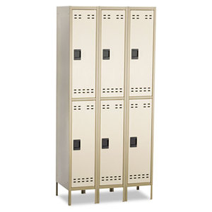 Safco Products 5526TN Double-Tier, Three-Column Locker, 36w x 18d x 78h, Two-Tone Tan by SAFCO PRODUCTS