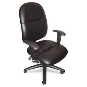 Mayline Group 2424AGBLT 24-Hour High-Performance Task Chair, Black Leather by MAYLINE COMPANY