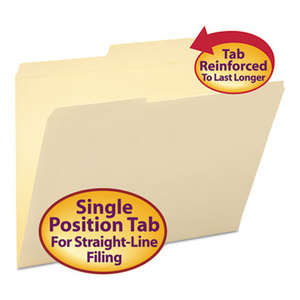 SMEAD MANUFACTURING COMPANY 10376 Guide Height Folder, 2/5 Cut Right, Two-Ply Tab, Letter, Manila, 100/Box by SMEAD MANUFACTURING CO.