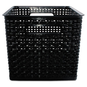 Advantus Corporation AVT-40328 Weave Bins, 13 7/8 x 10 3/4 x 8 3/4, Plastic, Black, 2 Bins by ADVANTUS CORPORATION