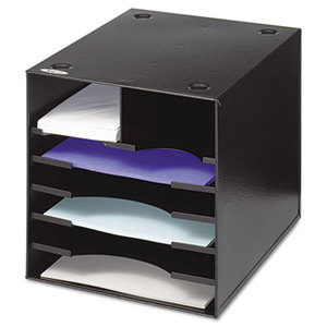 Safco Products 3111BL Steel Desktop Sorter, Seven Compartments, Steel, 12 x 12 x 11, Black by SAFCO PRODUCTS