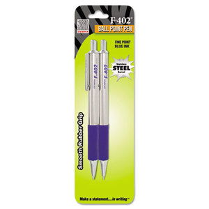 ZEBRA PEN CORPORATION 29222 F-402 Ballpoint Retractable Pen, Blue Ink, Fine, 2/PK by ZEBRA PEN CORP.