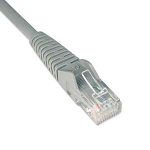 Tripp Lite N201-014-GY CAT6 Snagless Patch Cable, 14 ft., Gray by TRIPPLITE