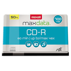 Maxell 648250 CD-R Discs, 700MB/80min, 48x, Spindle, Silver, 50/Pack by MAXELL CORP. OF AMERICA