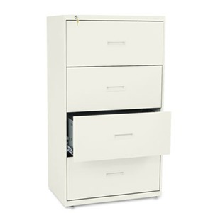 BASYX 434LL 400 Series Four-Drawer Lateral File, 30w x 19-1/4d x 53-1/4h, Putty by BASYX