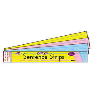 TREND ENTERPRISES, INC. T4002 Wipe-Off Sentence Strips, 24 x 3, Blue/Pink, 30/Pack by TREND ENTERPRISES, INC.