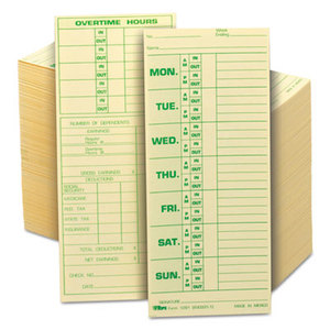 Time Card for Pyramid Model 331-10, Weekly, Two-Sided, 3 1/2 x 8 1/2, 500/Box by TOPS BUSINESS FORMS