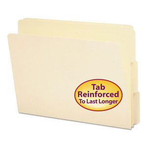 SMEAD MANUFACTURING COMPANY 24134 Folders, 1/3 Cut Assorted, Reinforced End Tab, Letter, Manila, 100/Box by SMEAD MANUFACTURING CO.