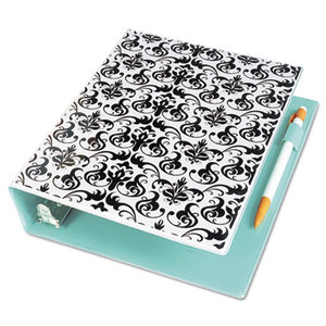 Avery 7771118445 Durable Mini Fashion Binder, 8 1/2 x 5 1/2, 1" Capacity, Damask/Light Blue by AVERY-DENNISON