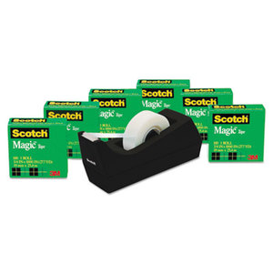 3M 810K6C38 Magic Tape Value Pack with C38 Dispenser, 3/4" x 1000" Tape, 6/Pack by 3M/COMMERCIAL TAPE DIV.