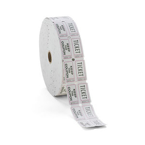 PM Company, LLC 59005 Consecutively Numbered Double Ticket Roll, White, 2000 Tickets/Roll by PM COMPANY