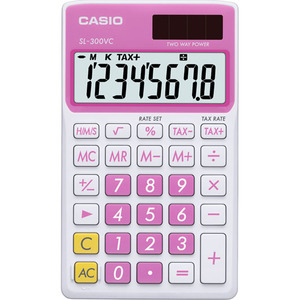 Casio Computer Co., Ltd SL-300VC-PK SL-300VC Basic Handheld Calculator (Pink)